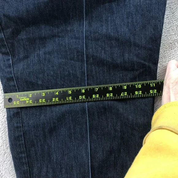 Lee Womens Jeans Size 16W Blue Dark Denim Relaxed Straight Leg Classic Mid Rise - Picture 8 of 15